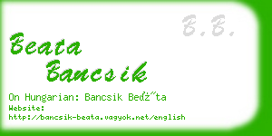 beata bancsik business card